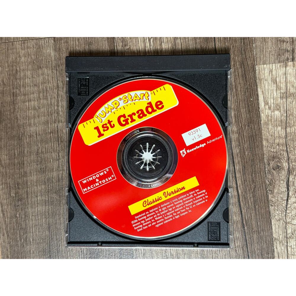 Jumpstart 1st Grade CD Game Learning Reading School Computer Game Vintage RARE - Picture 4 of 7